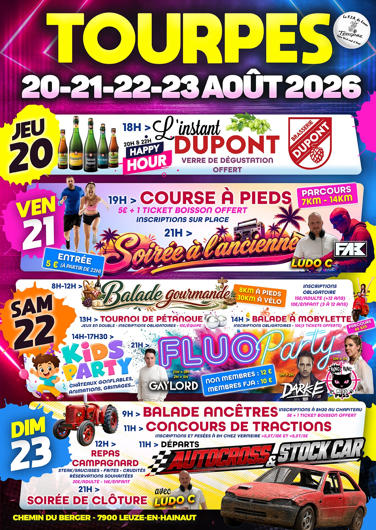 Affiche complète de Fêtes de Tourpes 2026